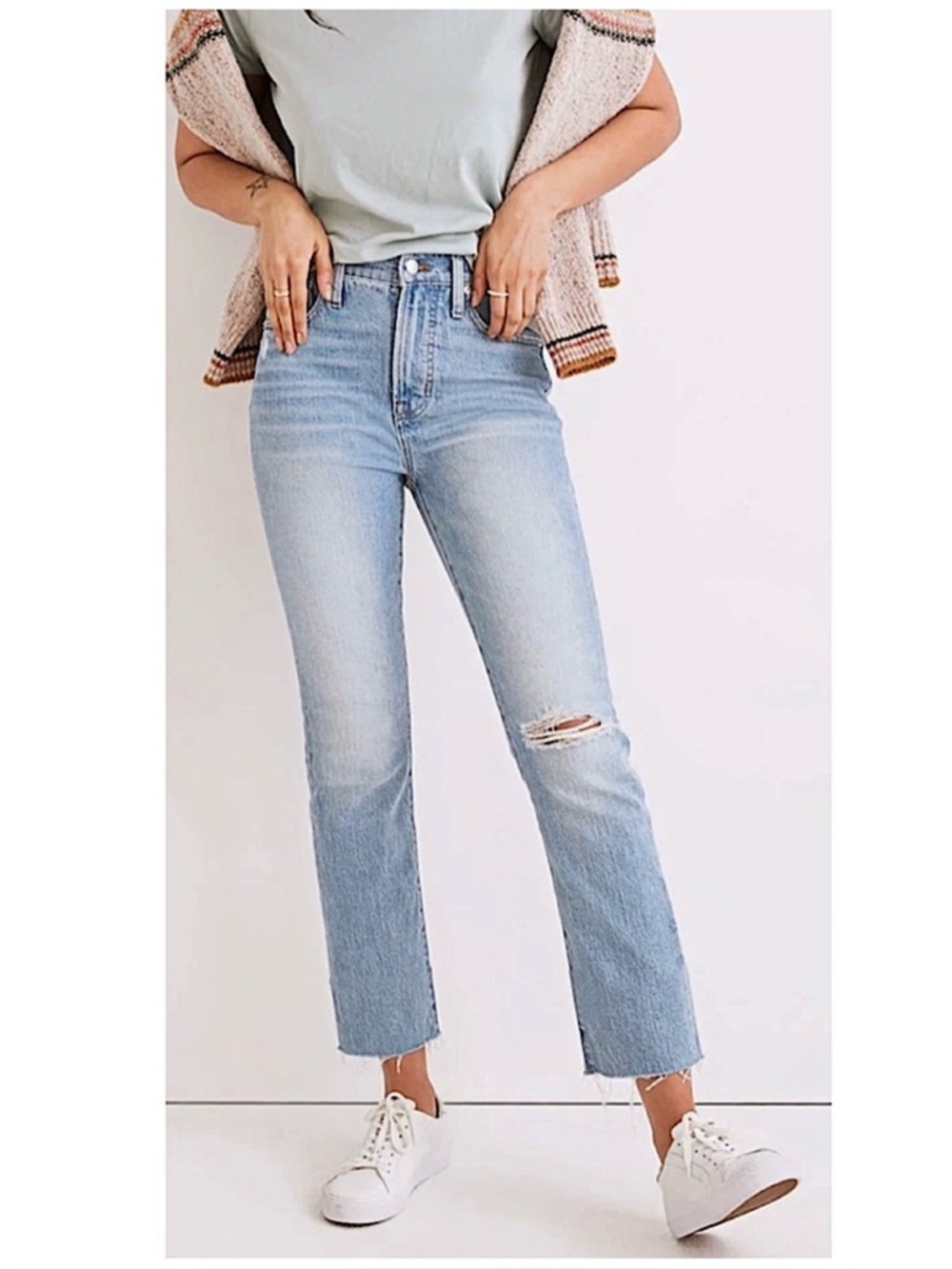 Madewell Petite Perfect Vintage Jean Coney Wash Destroyed Edition 24P